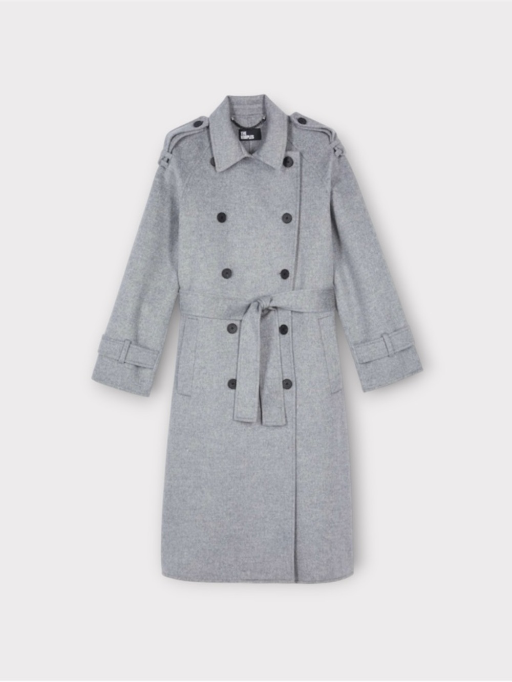 THE KOOPLES Light Grey Manteau Hiver Trench Style Coat.